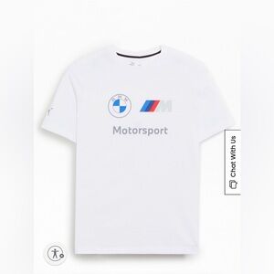 Puma BMW motorsports Youth White T-shirt size youth L